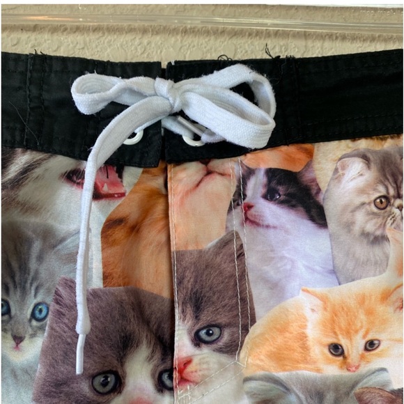 Bioworld Cat Kitten Unisex Board Shorts Swim Trunks Size Small - Picture 4 of 10